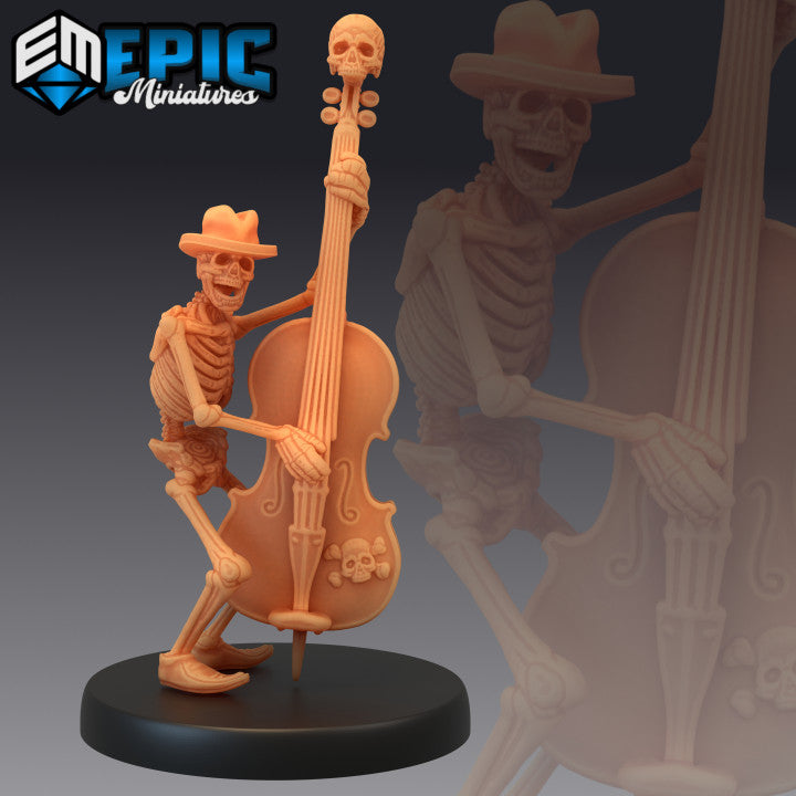 Skeleton Musician (Double Bass) - Epic Miniatures Wargaming D&D