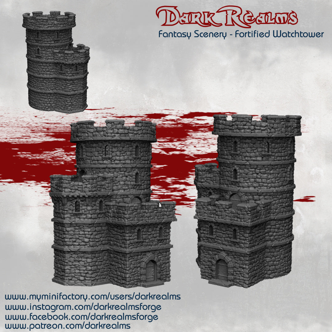 thumbnail image 2 of Watchtower Ruins Scatter Terrain – 28mm Scale – 3D Printed For D&D / Tabletop 2 of 3