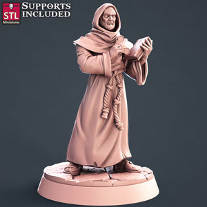 Abbey Monks Set - STL Miniatures - Wargaming D&D DnD