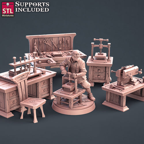 Bookbinder Set - STL Miniatures - Wargaming D&D DnD