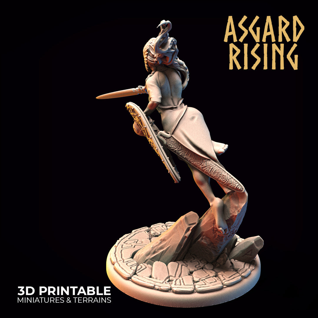 Lady Phantom with Sword and Shield - Asgard Rising Miniatures - Wargam –  Dungeon Artifacts, image size:1080x1080