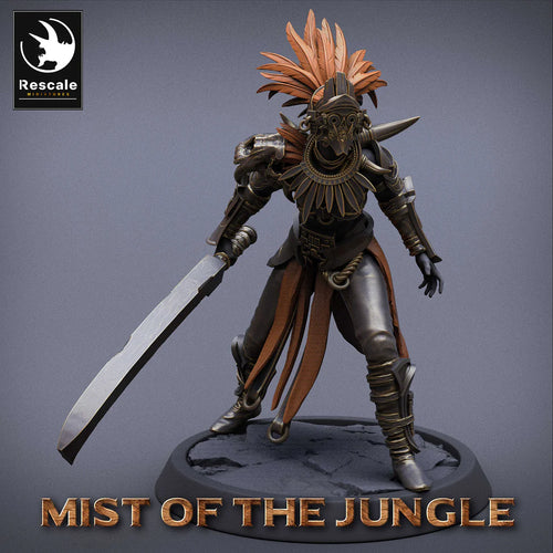 Amazon Light Soldier With Sword - Stance - Mist of the Jungle -Rescale Miniatures - Wargaming D&D DnD