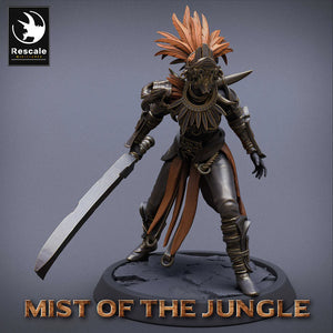 Amazon Light Soldier With Sword - Stance - Mist of the Jungle -Rescale Miniatures - Wargaming D&D DnD