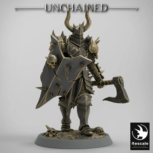 Olaf's Light Soldier with Axe and Shield - Walk - Unchained - Rescale Miniatures - Wargaming D&D DnD