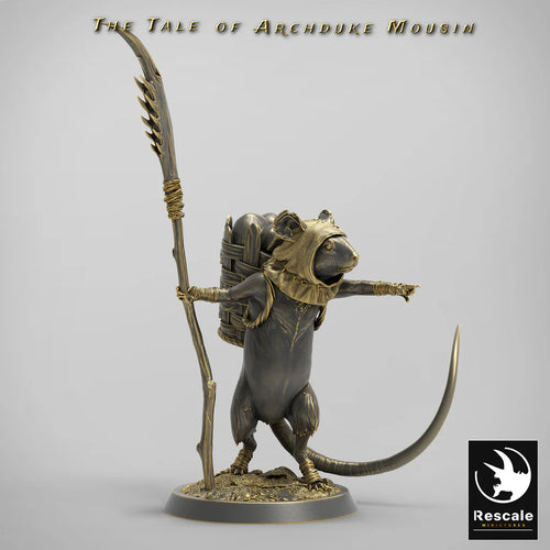 Mouse Farmer A - The Tale of Archduke Mousin - Rescale Miniatures - Wargaming D&D DnD
