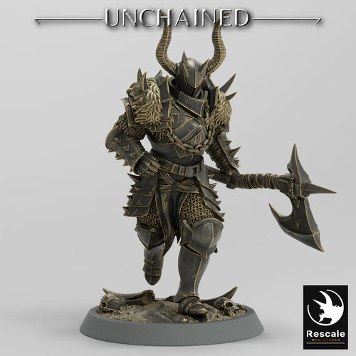 Olaf's Light Soldier with Great Axe - Run - Unchained - Rescale Miniatures - Wargaming D&D DnD