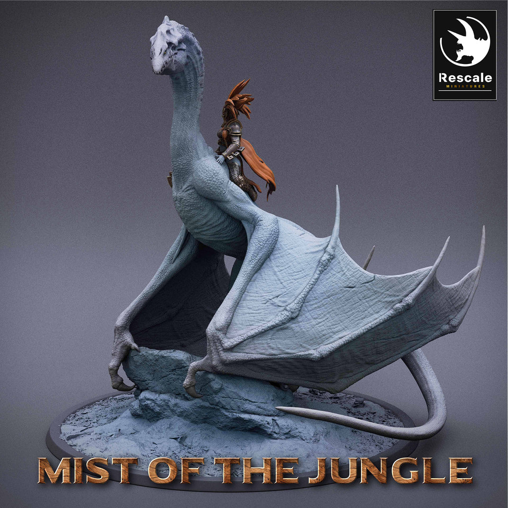Prehistoric Wyvern Mounted Amazon General - Mist of the Jungle - Rescale Miniatures - Wargaming D&D DnD