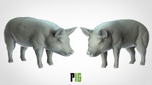 Pig - Animals - 3D IP Studios - Terrain Wargaming D&D DnD 28mm 32mm 40mm 54mm 75mm 100mm 125mm