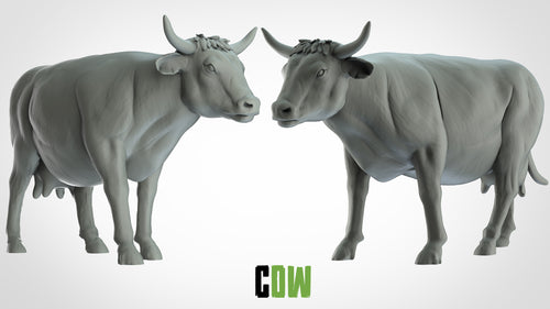 Cow - Animals - 3D IP Studios - Terrain Wargaming D&D DnD 28mm 32mm 40mm 54mm 75mm 100mm 125mm