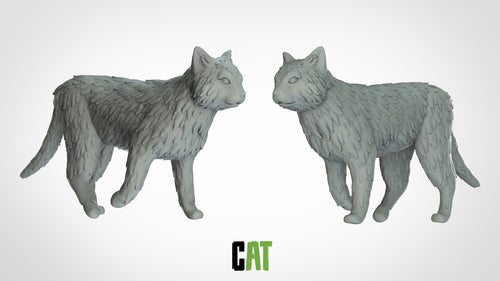 Cat - Animals - 3D IP Studios - Terrain Wargaming D&D DnD 28mm 32mm 40mm 54mm 75mm 100mm 125mm