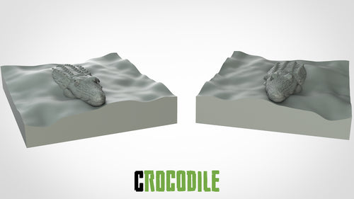 Crocodile in the water - Animals - 3D IP Studios - Terrain Wargaming D&D DnD 28mm 32mm 40mm 54mm 75mm 100mm 125mm