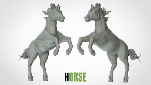 Horse - Animals - 3D IP Studios - Terrain Wargaming D&D DnD 28mm 32mm 40mm 54mm 75mm 100mm 125mm