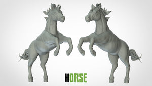 Horse - Animals - 3D IP Studios - Terrain Wargaming D&D DnD 28mm 32mm 40mm 54mm 75mm 100mm 125mm