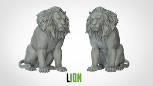 Lion - Animals - 3D IP Studios - Terrain Wargaming D&D DnD 28mm 32mm 40mm 54mm 75mm 100mm 125mm