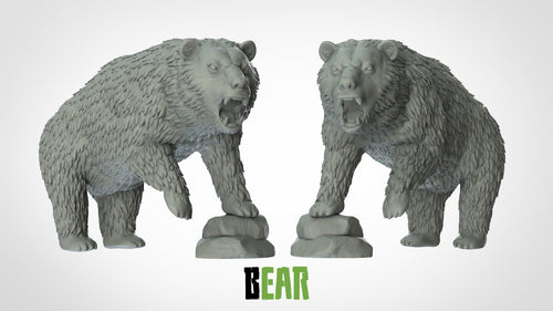 Bear with Stone - Animals - 3D IP Studios - Terrain Wargaming D&D DnD 28mm 32mm 40mm 54mm 75mm 100mm 125mm