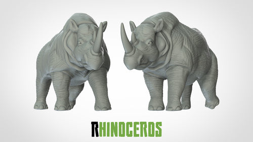 Rhinoceros - Animals - 3D IP Studios - Terrain Wargaming D&D DnD 28mm 32mm 40mm 54mm 75mm 100mm 125mm