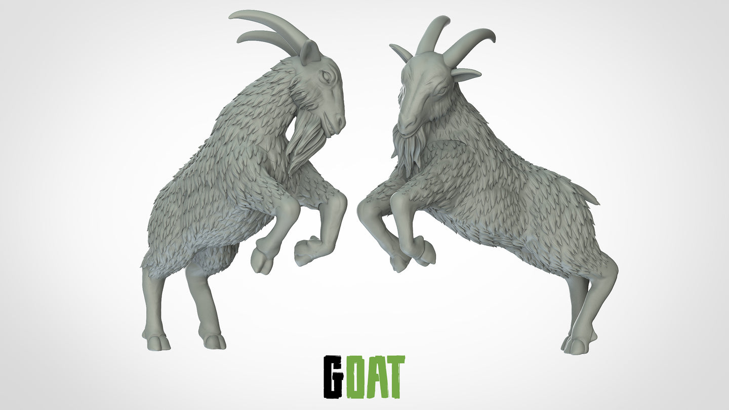 Goat - Animals - 3D IP Studios - Terrain Wargaming D&D DnD 28mm 32mm 40mm 54mm 75mm 100mm 125mm