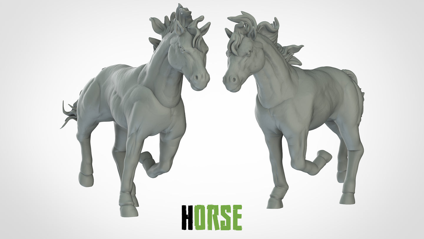 Horse Galloping - Animals - 3D IP Studios - Terrain Wargaming D&D DnD 28mm 32mm 40mm 54mm 75mm 100mm 125mm