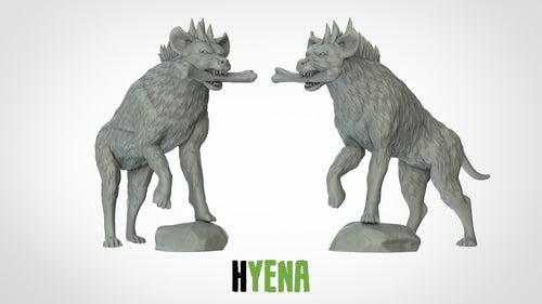 Hyena on a Rock with a Bone - Animals - 3D IP Studios - Terrain Wargaming D&D DnD 28mm 32mm 40mm 54mm 75mm 100mm 125mm