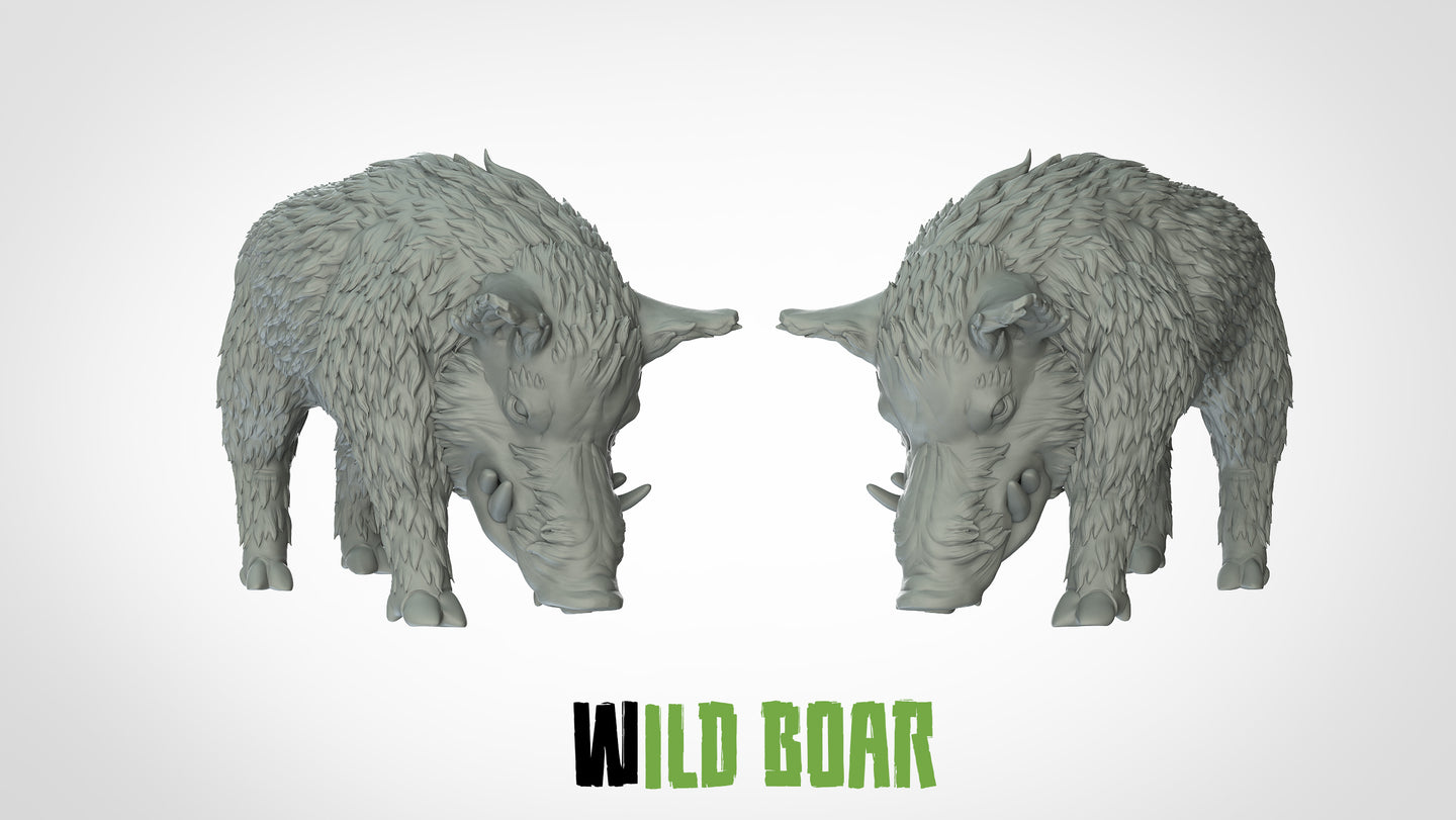 Wild Boar - Animals - 3D IP Studios - Terrain Wargaming D&D DnD 28mm 32mm 40mm 54mm 75mm 100mm 125mm
