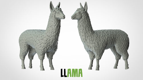Llama - Animals - 3D IP Studios - Terrain Wargaming D&D DnD 28mm 32mm 40mm 54mm 75mm 100mm 125mm