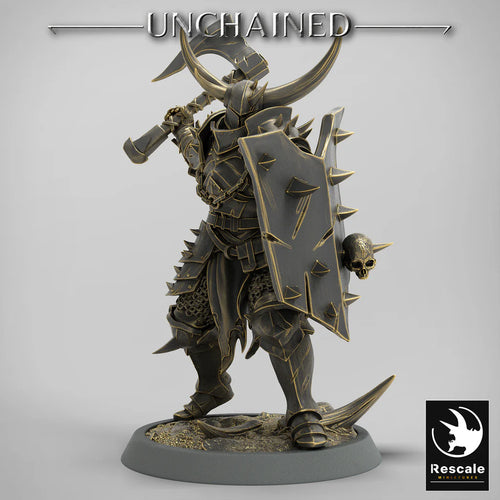 Olaf's Light Soldier with Axe and Shield - Attack - Unchained - Rescale Miniatures - Wargaming D&D DnD