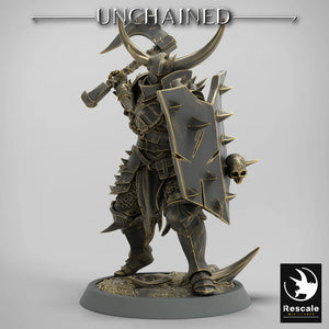 Olaf's Light Soldier with Axe and Shield - Attack - Unchained - Rescale Miniatures - Wargaming D&D DnD