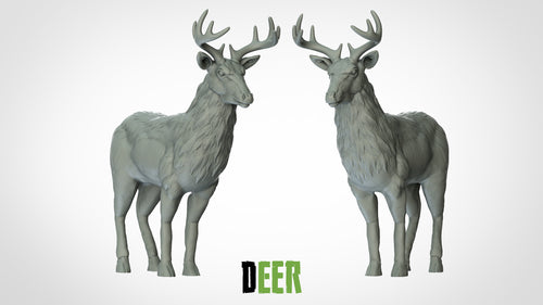 Deer Standing - Animals - 3D IP Studios - Terrain Wargaming D&D DnD 28mm 32mm 40mm 54mm 75mm 100mm 125mm