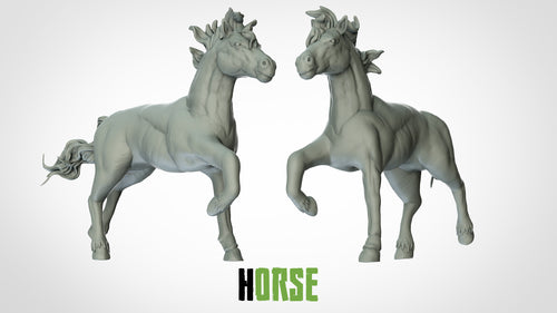 Horse Clopping - Animals - 3D IP Studios - Terrain Wargaming D&D DnD 28mm 32mm 40mm 54mm 75mm 100mm 125mm