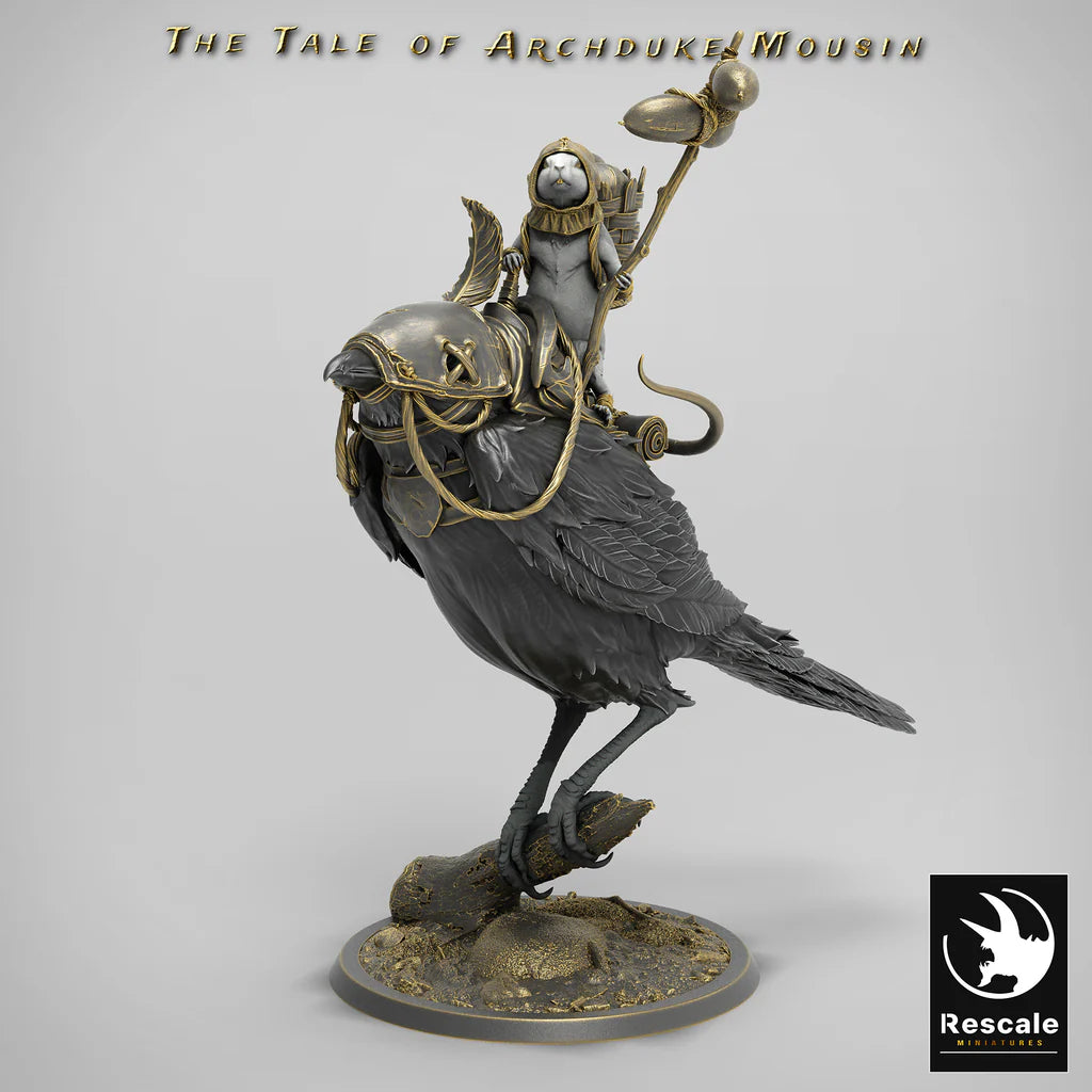 Perched Magpie - Mounted - The Tale of Archduke Mousin - Rescale Miniatures - Wargaming D&D DnD