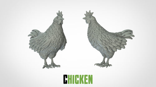 Chicken - Animals - 3D IP Studios - Terrain Wargaming D&D DnD 28mm 32mm 40mm 54mm 75mm 100mm 125mm