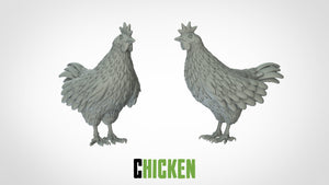 Chicken - Animals - 3D IP Studios - Terrain Wargaming D&D DnD 28mm 32mm 40mm 54mm 75mm 100mm 125mm