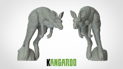 Kangaroo with Rock - Animals - 3D IP Studios - Terrain Wargaming D&D DnD 28mm 32mm 40mm 54mm 75mm 100mm 125mm