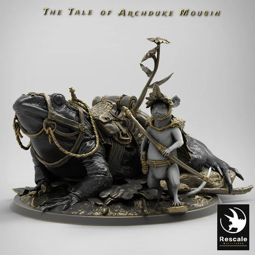Laying Frog - With Mouse - The Tale of Archduke Mousin - Rescale Miniatures - Wargaming D&D DnD