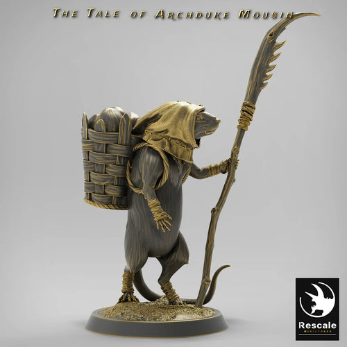 Mouse Farmer C - The Tale of Archduke Mousin - Rescale Miniatures - Wargaming D&D DnD