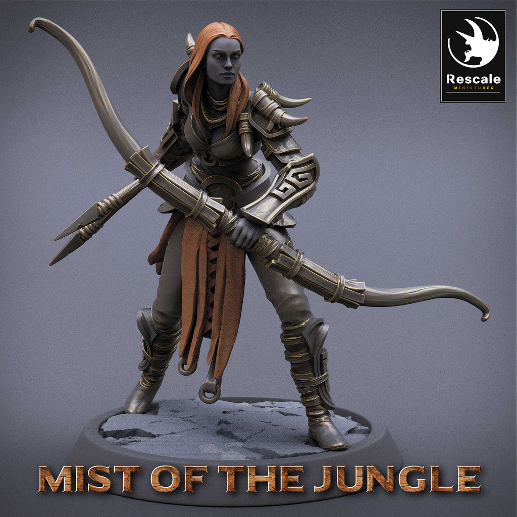 Amazon Light Soldier With Bow - Stance - Mist of the Jungle - Rescale Miniatures - Wargaming D&D DnD