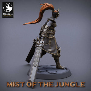 Amazon Heavy Soldier With Great Sword - Dual Great Sword - Mist of the Jungle - Rescale Miniatures - Wargaming D&D DnD