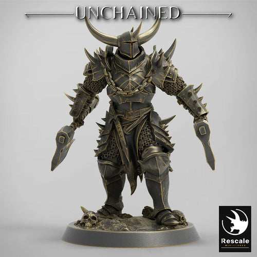 Olaf's Light Soldier with Dual Axes - Stand - Unchained - Rescale Miniatures - Wargaming D&D DnD