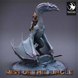 Prehistoric Wyvern Mounted Amazon General - Mist of the Jungle - Rescale Miniatures - Wargaming D&D DnD