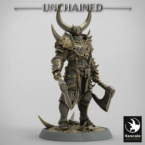 Olaf's Light Soldier with Dual Axes - Chief - Unchained - Rescale Miniatures - Wargaming D&D DnD