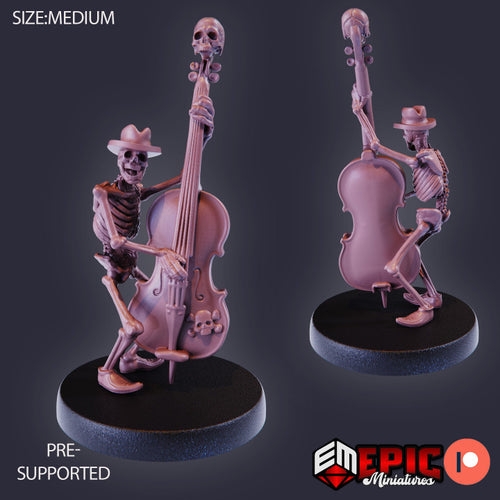 Skeleton Musician (Double Bass) - Epic Miniatures Wargaming D&D DnD
