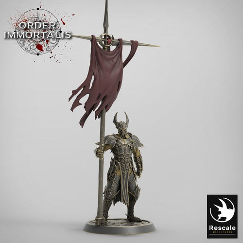 Blood Knight Bannerman - Order Immortalis - Rescale Miniatures - Wargaming D&D DnD
