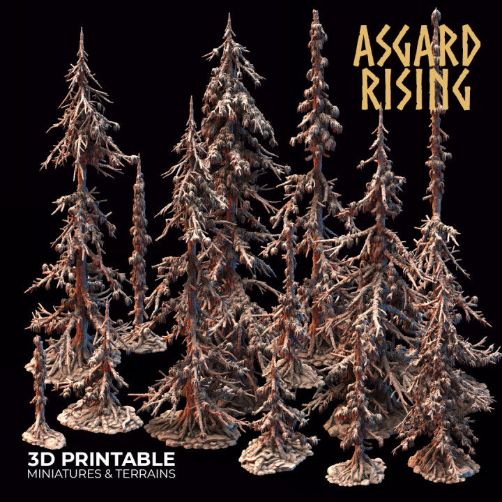 Infected Conifers Spruce Modular Forest Set - Asgard Rising Miniatures - Wargaming D&D DnD