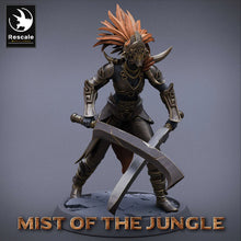Load image into Gallery viewer, Amazon Light Soldier With Sword - Dual Sword - Mist of the Jungle - Rescale Miniatures - Wargaming D&amp;D DnD