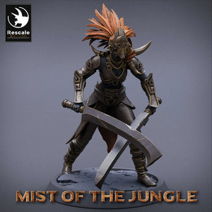 Amazon Light Soldier With Sword - Dual Sword - Mist of the Jungle - Rescale Miniatures - Wargaming D&D DnD