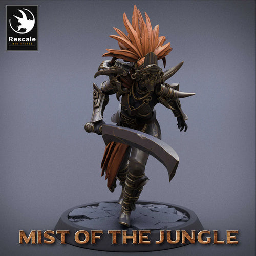 Amazon Light Soldier With Sword - Run - Mist of the Jungle -Rescale Miniatures - Wargaming D&D DnD