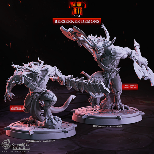Berserker Demons - Demon's Gate - CastNPlay - Terrain Wargaming D&D DnD 28mm 32mm 40mm 54mm