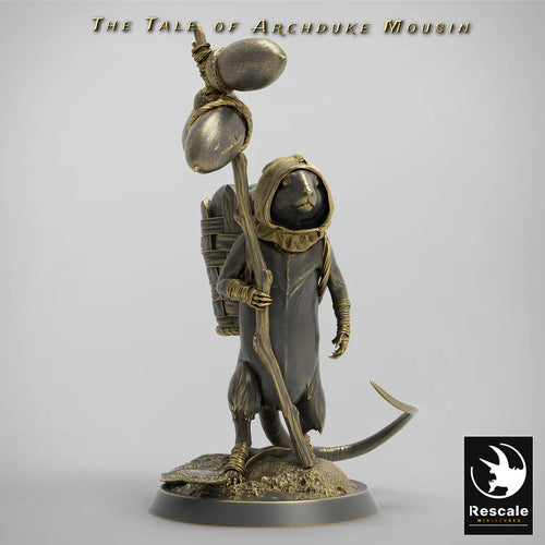 Mouse Farmer B - The Tale of Archduke Mousin - Rescale Miniatures - Wargaming D&D DnD