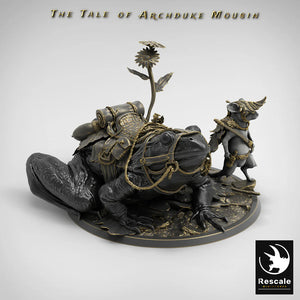 Laying Frog - With Mouse - The Tale of Archduke Mousin - Rescale Miniatures - Wargaming D&D DnD