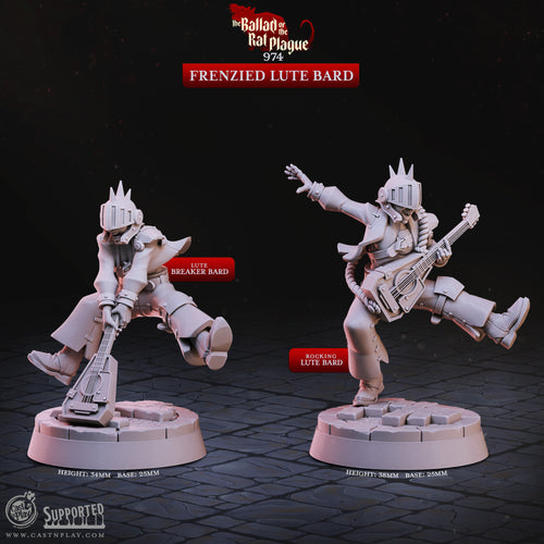 Frenzied Lute Bard - The Ballad of the Rat Plague - CastNPlay - Terrain Wargaming D&D DnD 28mm 32mm 40mm 54mm